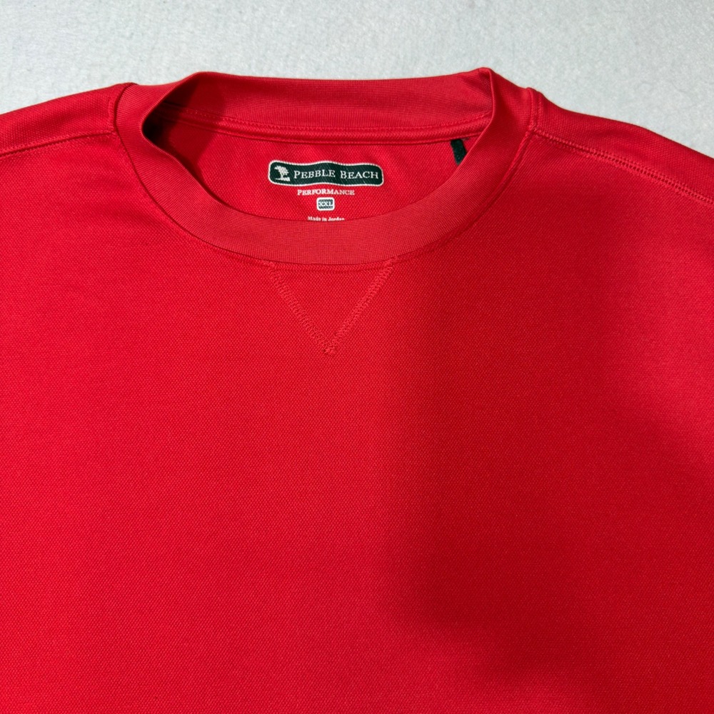 Pebble Beach Sweatshirt Mens XXL Red Excellent Performance Golf Crewneck